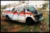 Destroyed Palestinian ambulance